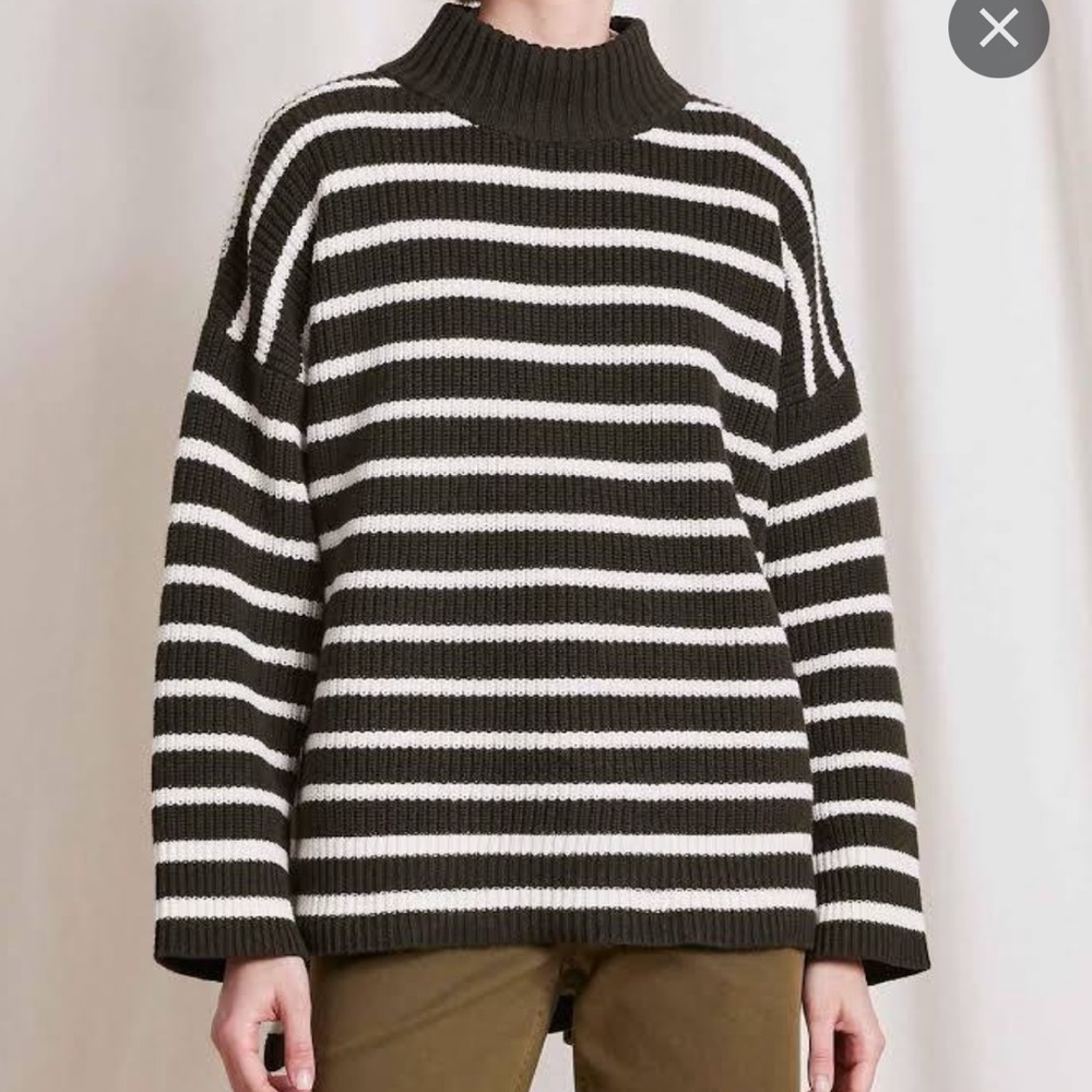 Apiece apart eco Carolina pullover in olive stripe
